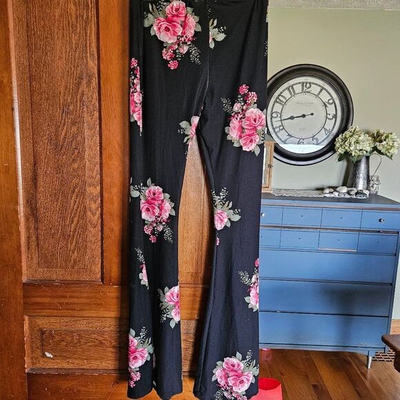 BONGO Wide Leg Stretch Waist Pants Womens Large Soft Flowy Lounge Boho Comfy - Picture 5 of 9